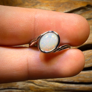 Wildcard! Sterling Silver - Solid South Australian Crystal Opal Ring