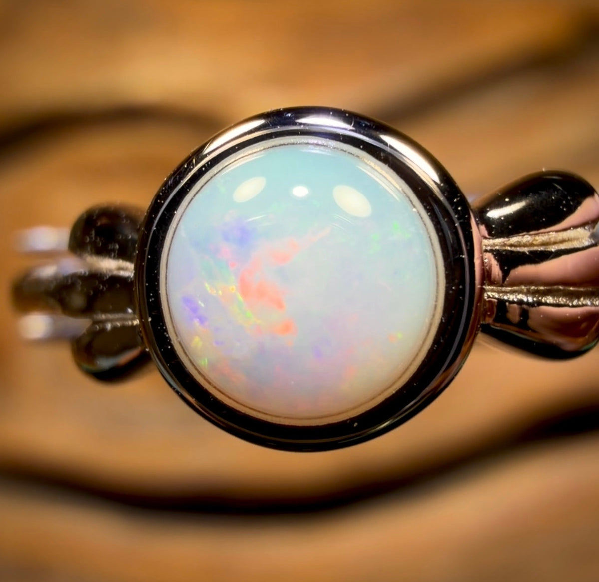 Sterling Silver - South Australian Crystal Opal Ring