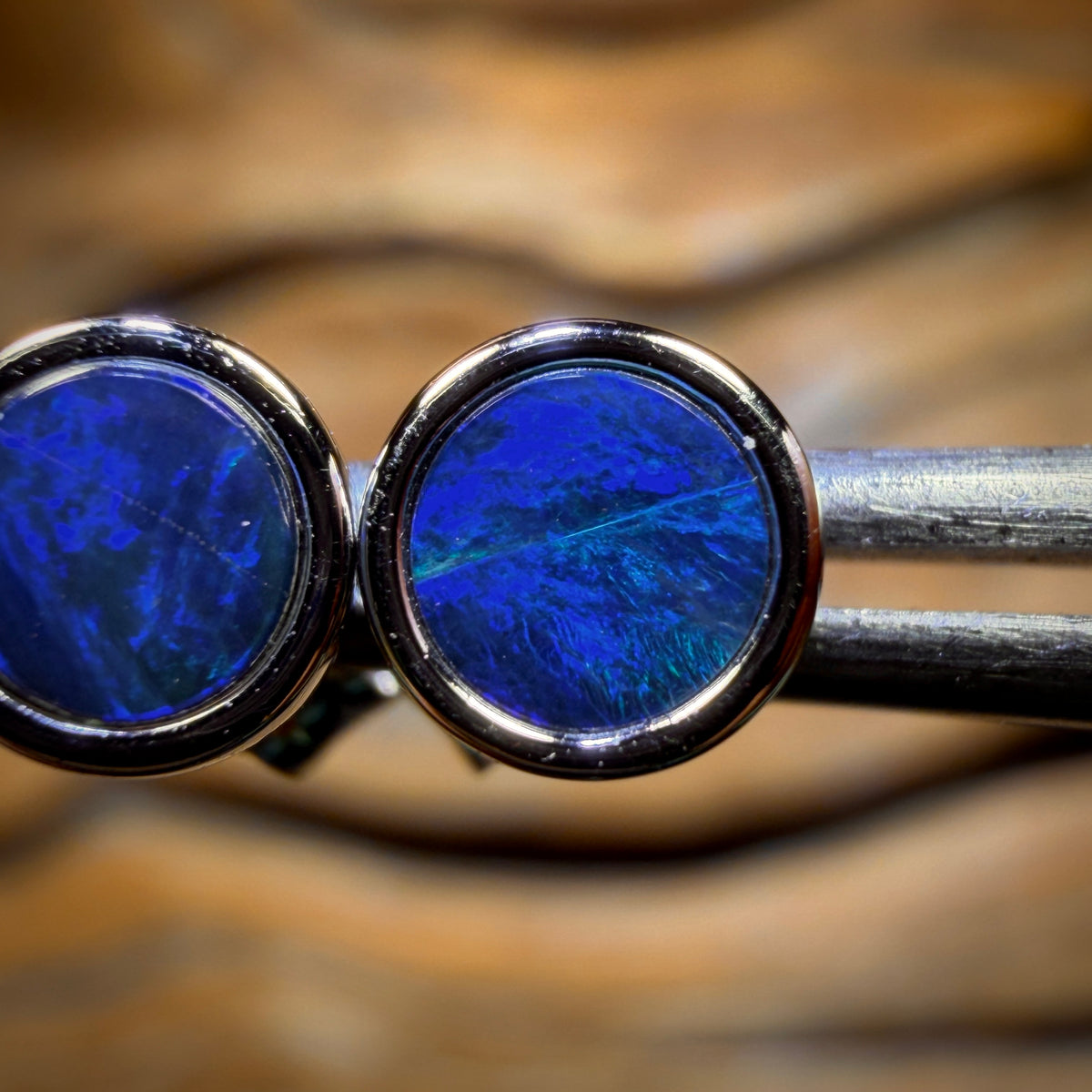 Bargain Card! Sterling Silver - Australian Boulder Opal Doublet Stud Earrings