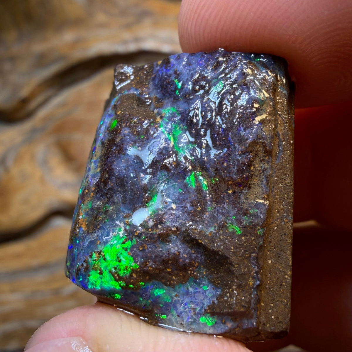 HDW 86.1cts - Queensland Boulder Seam Opal Rough Piece. Natural Split