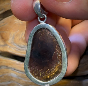 Sterling Silver - “Tribal Flames” Boulder Opal UNISEX Pendant