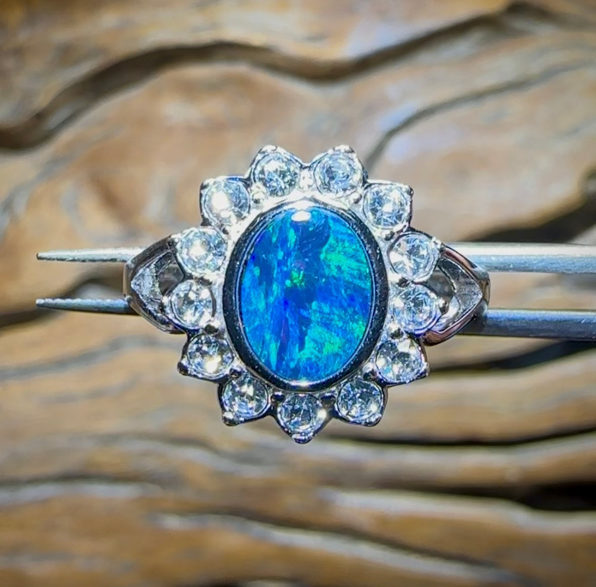 Sterling Silver - “Princess Collection” Queensland Boulder Opal Doublet Pendant and Ring Set - Opal Whisperers