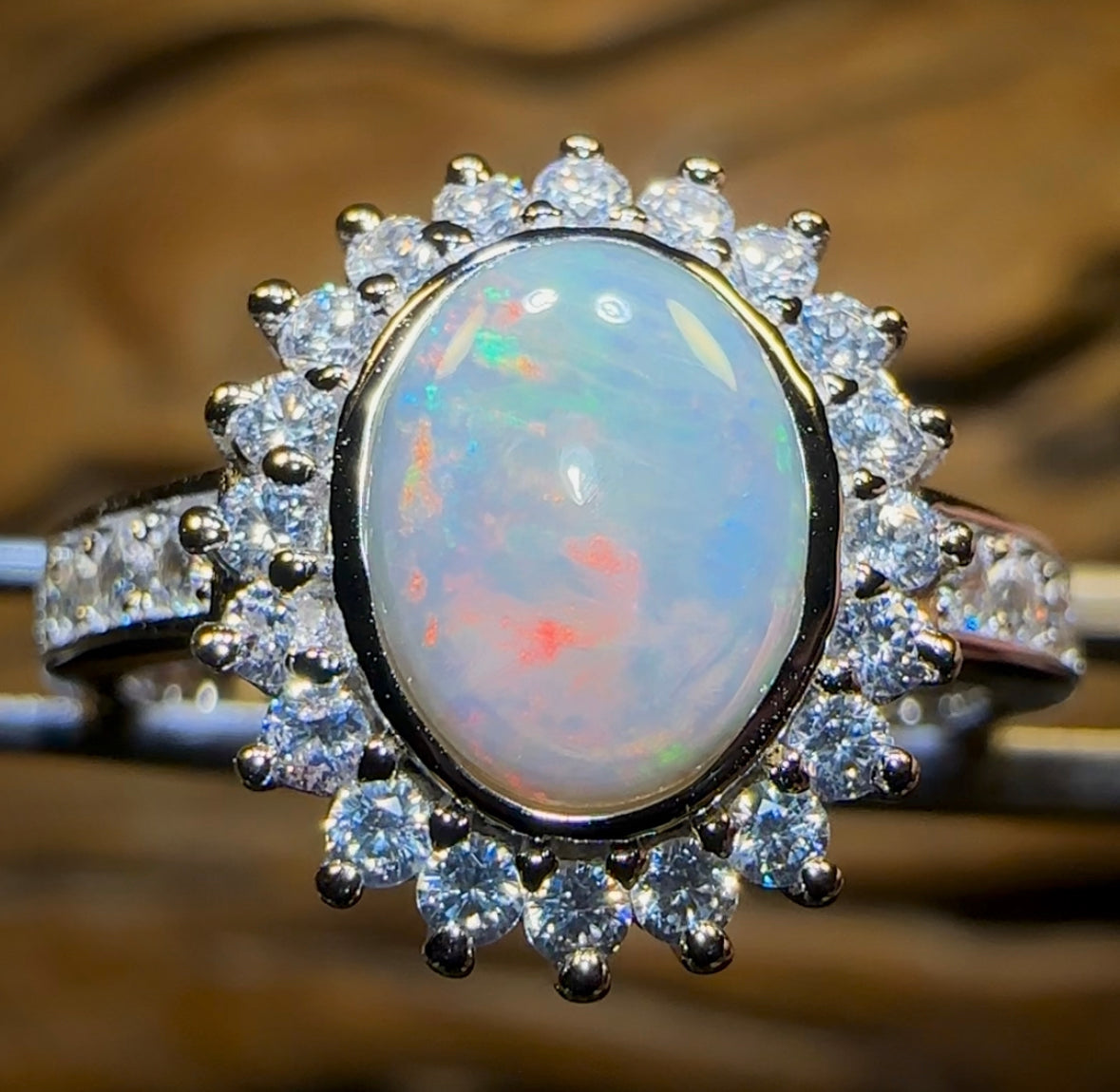 Sterling Silver - South Australian Solid White Opal Ring - Opal Whisperers