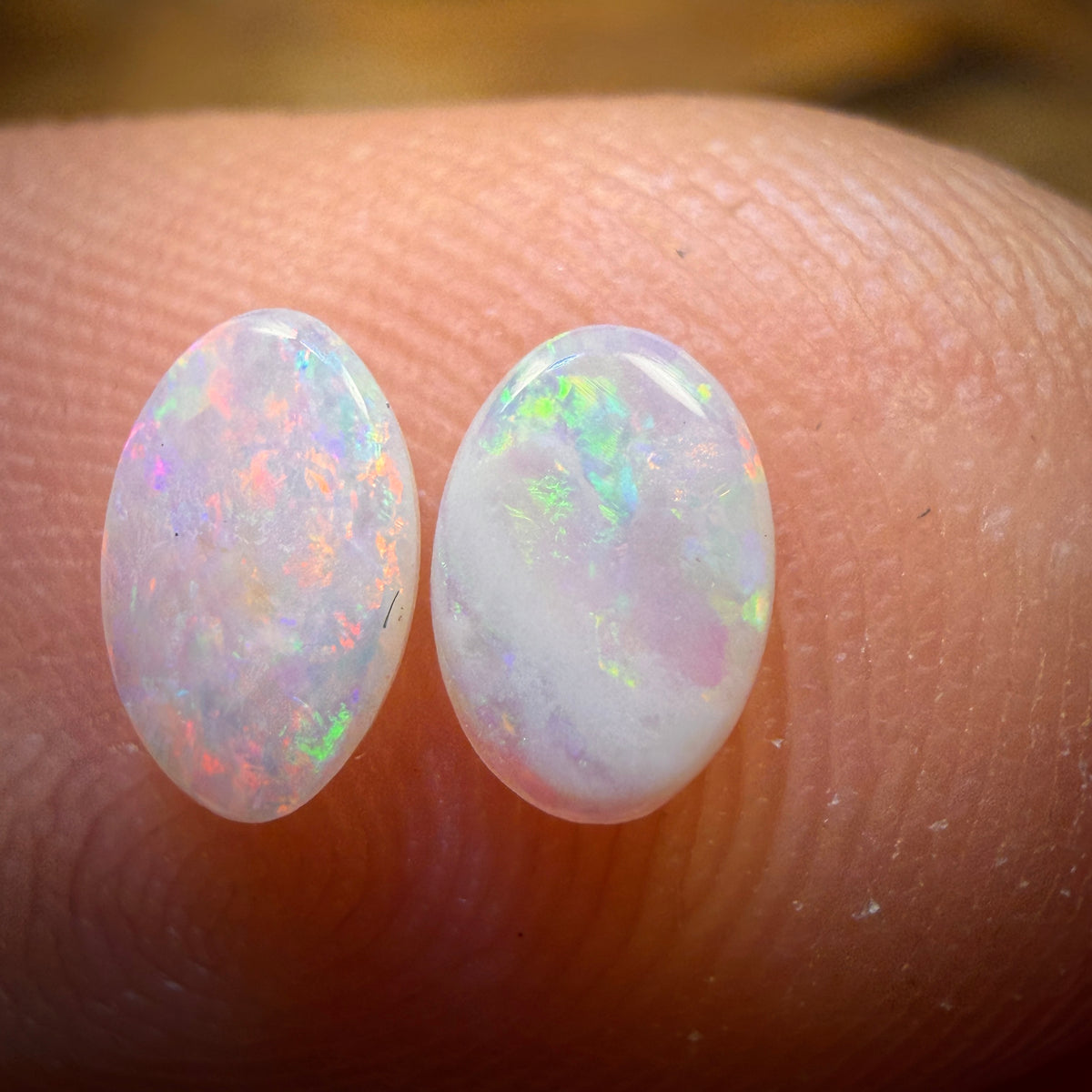 0.3cts - South Australian White Opal Pair