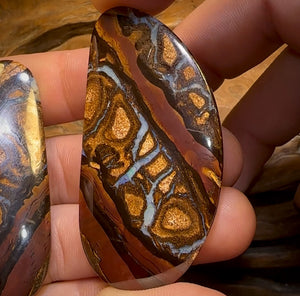 145.3cts - Queensland Boulder Opal Pair. Double Sided Picture Stones