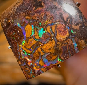 8.3cts - Tribal Australian Boulder Opal from Koroit With Red Fire