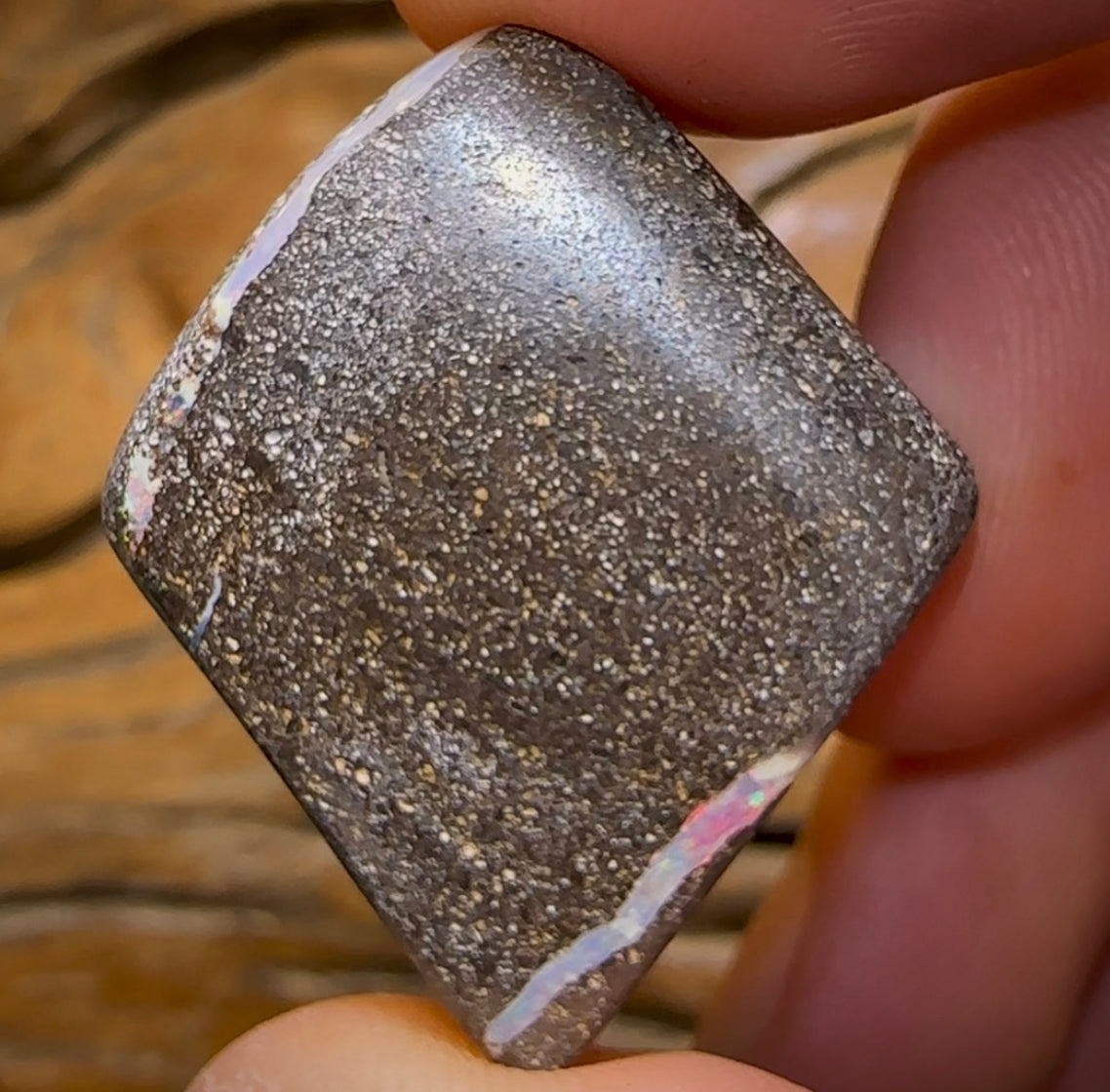 57.4cts - Australian Boulder Seam Opal Specimen Polished Electric Multicolour Bargain - Opal Whisperers