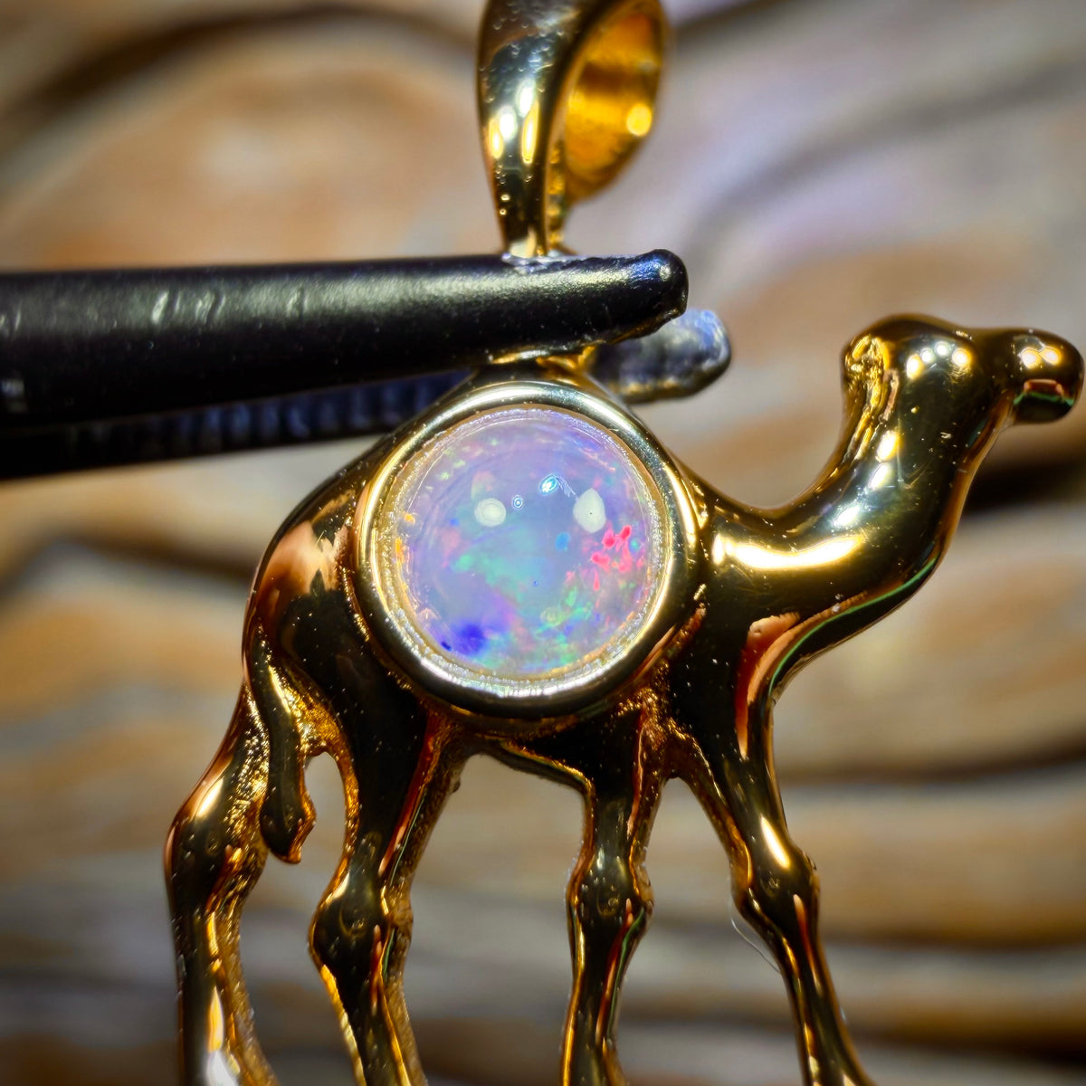 Sterling Silver Gold Plated - Solid South Australian Crystal Opal Pendants Red Multi. BULK LISTING
