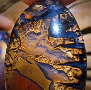 209.2cts - Rare Broad Tribal Queensland Boulder Opal Matching Split Nut Pair