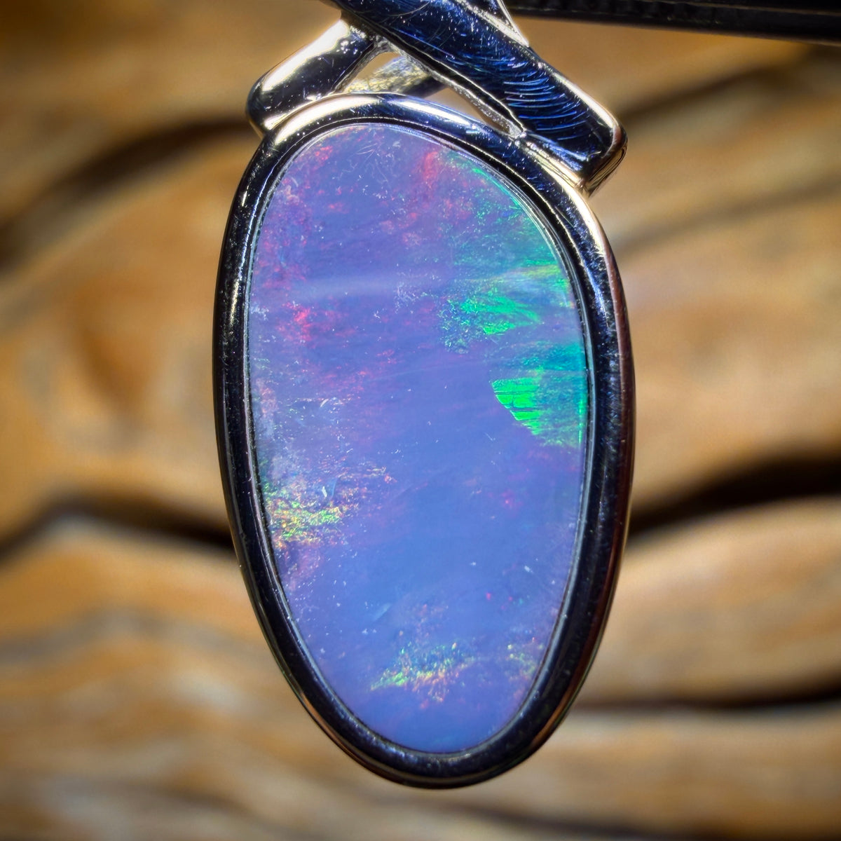 Sterling Silver - Queensland Boulder Opal Doublet Pendant