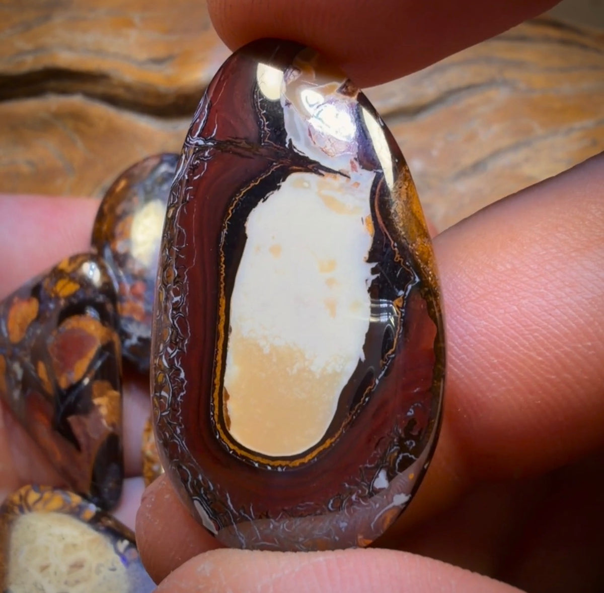 🔒 160.3cts - 5x Australian Tribal Boulder Opal’s. Wholesale Dealers Parcel