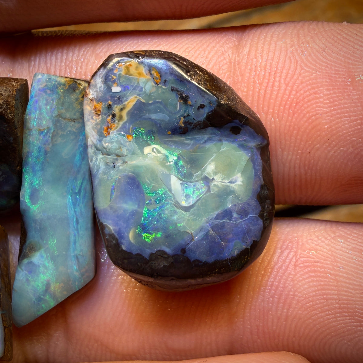 84.7cts - 5x Australian Boulder Seam Opal Rubs Parcel