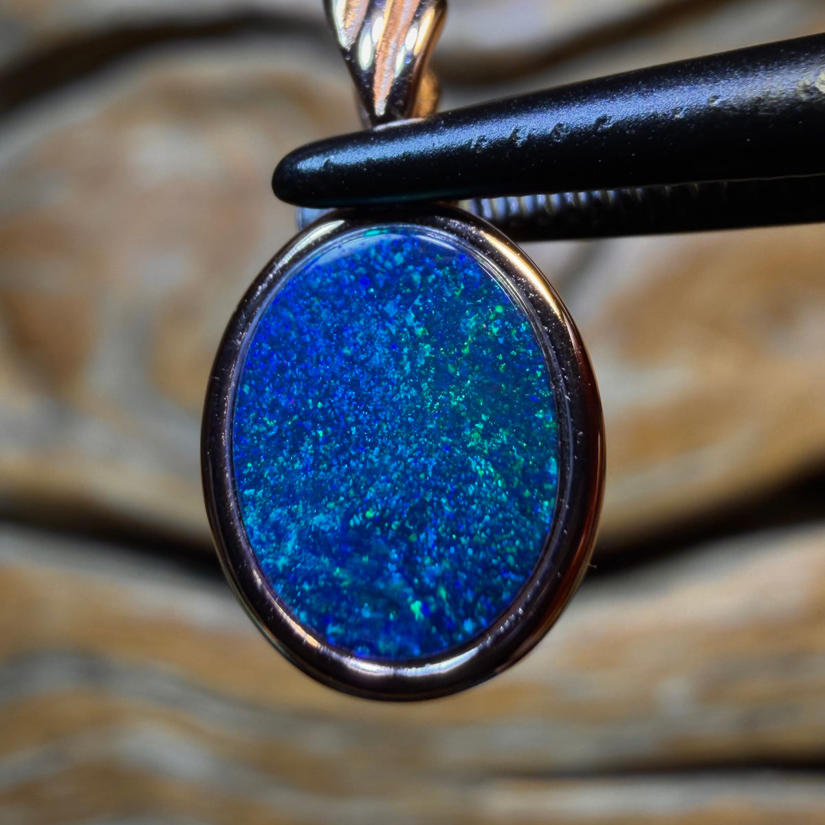 Bargain Card! Sterling Silver Rose Gold Plated - Queensland Boulder Opal Doublet Pendant