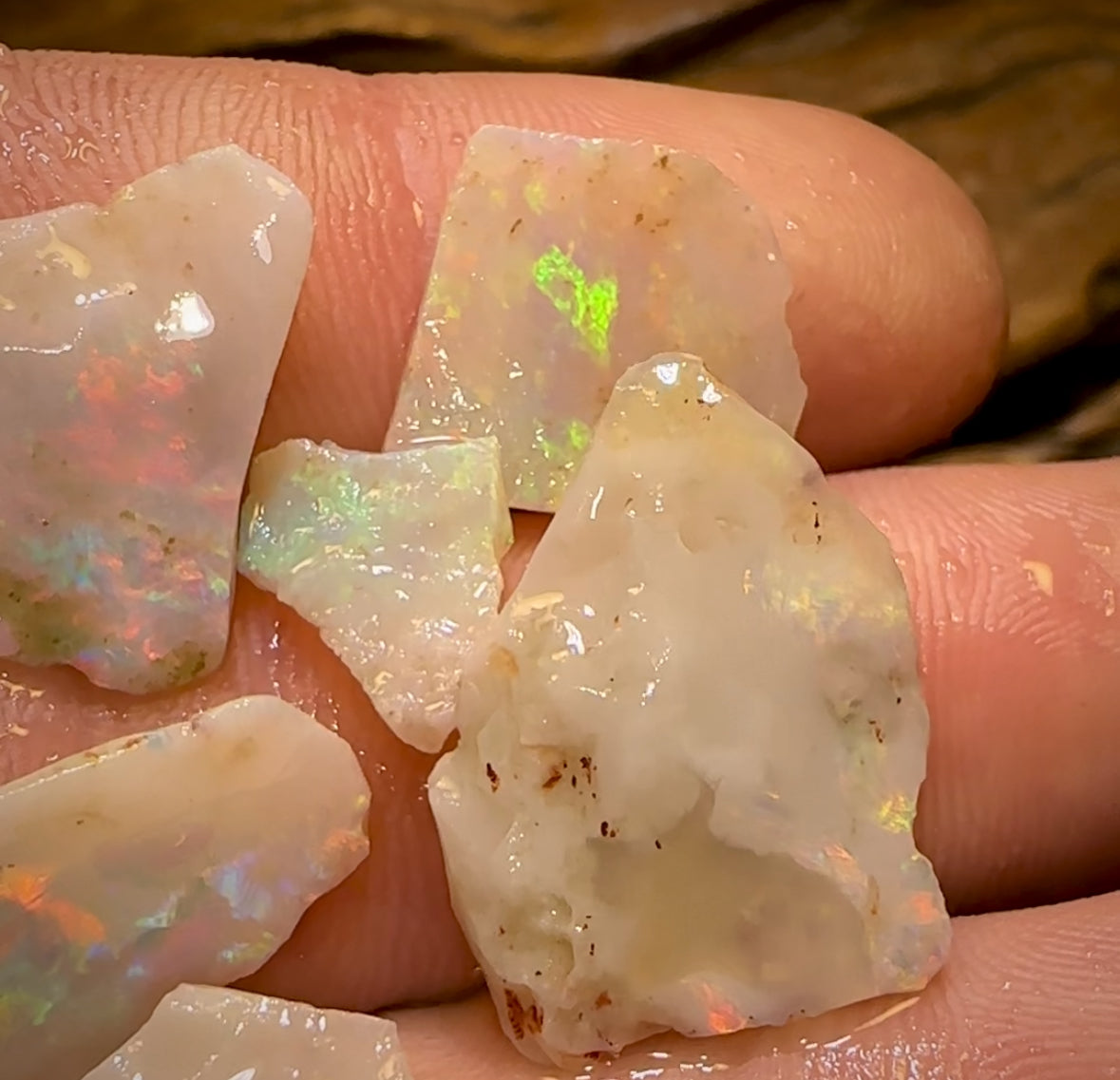 29.7cts - 8x Lightning Ridge Light Opal Rough Parcel