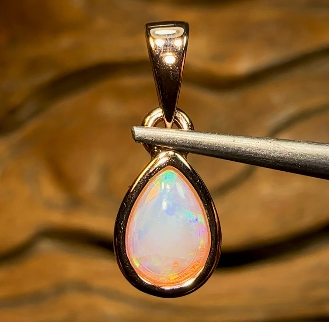 St Silver Plated - Solid South Australian Crystal Opal Pendant - Opal Whisperers
