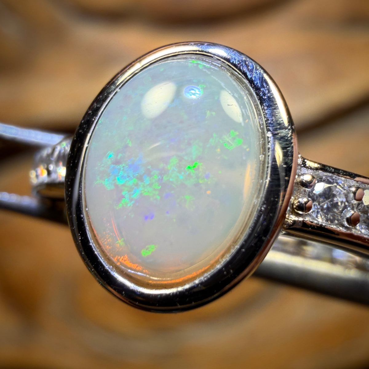 Sterling Silver - South Australian Crystal Opal Ring