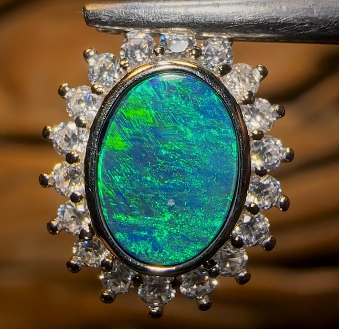 Sterling Silver - Princess Design Queensland Boulder Opal Doublet Pendant