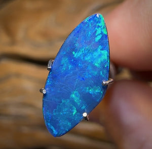 1,65 ct - Doublet d'opale noire Lightning Ridge