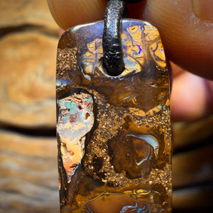 30 x 13mm - Drilled Tribal Queensland Boulder Opal Necklace
