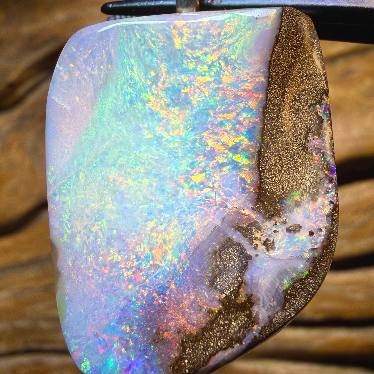 60.8cts - Top Red Multi Solid Queensland Boulder Opal Pendant