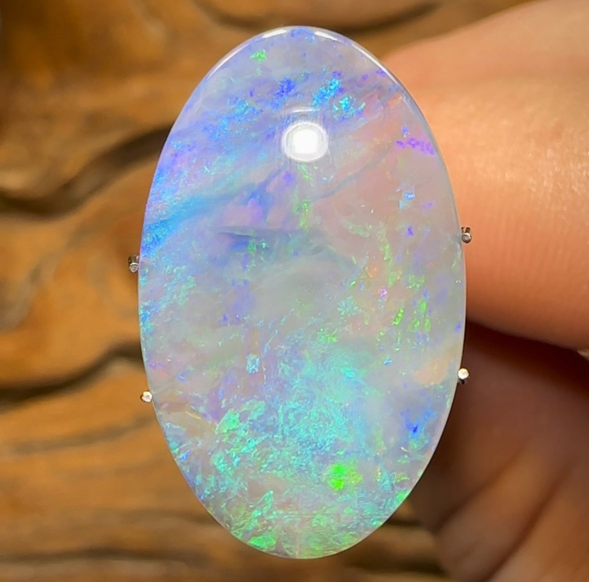 7.3cts - Australian Semi Black Crystal Opal from Lightning Ridge - Opal Whisperers