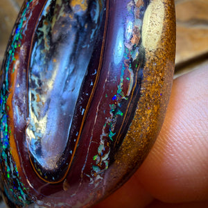 OpalFest BargainCard! 144.9cts - “Thumb Print” Tribal Queensland Boulder Opal. Dremelled Face
