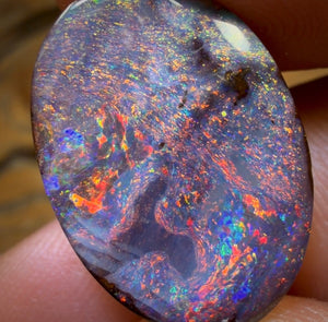 26.1cts -  “Big Red” GEM Queensland Boulder Opal from Koroit. Red Multicolours!!