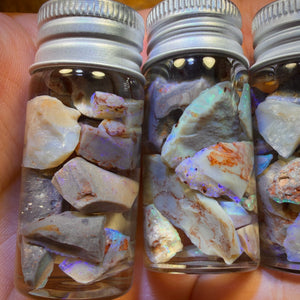 50cts Lightning Ridge Opal Rough Chip Vials. BULK LISTING