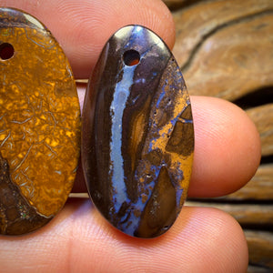 70.8cts - 3x Drilled Queensland Boulder Opals. BARGAIN Wholesale Parcel