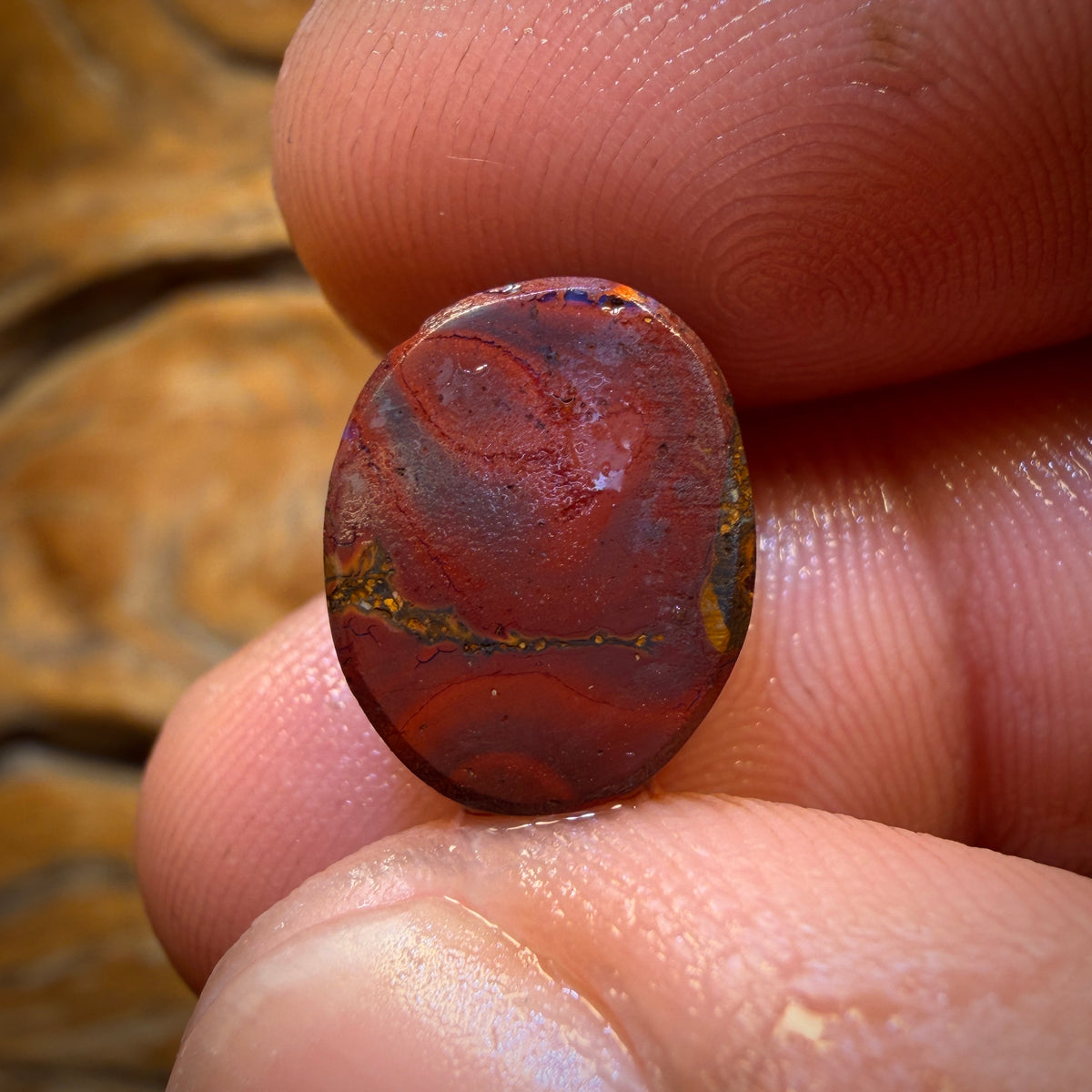 10.6cts - Yowah Nut Fully Framed Crystal Centre Opal Rub