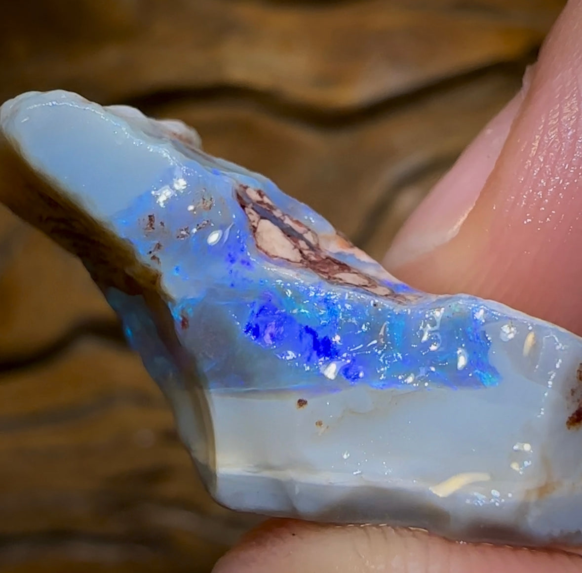 34.6cts - Dark Opal Rough Piece from Lightning Ridge - Opal Whisperers