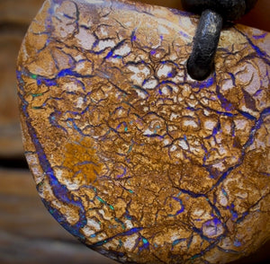 29 x 23mm - Drilled Porcelain Tribal Queensland Boulder Opal Necklace