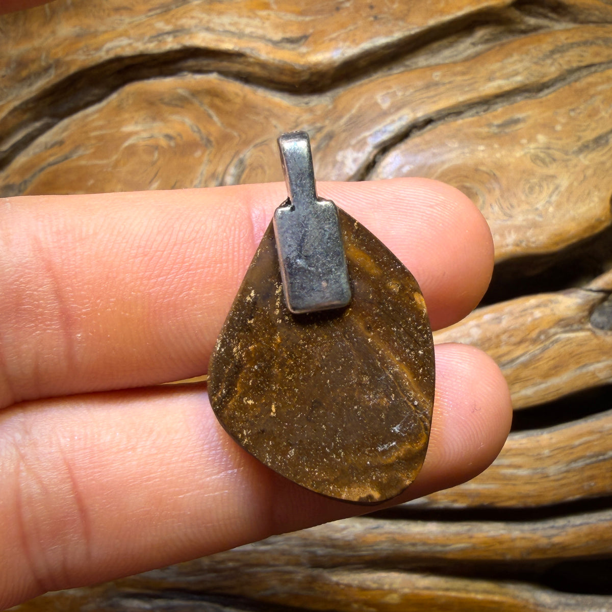 Solid Queensland Boulder Seam Opal Pendant Full Face