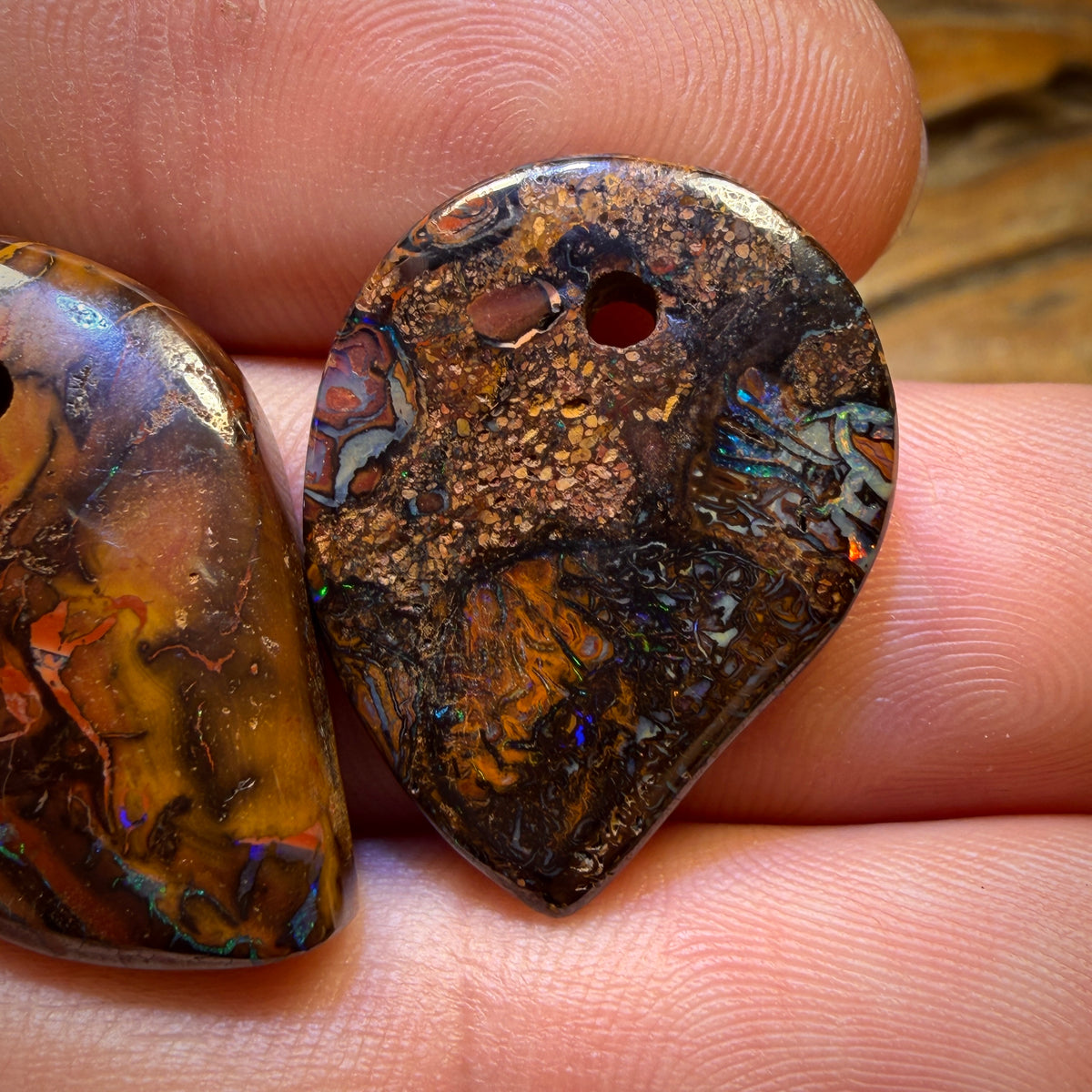 50.9cts - 3x Drilled Queensland Boulder Opals. BARGAIN Wholesale Parcel