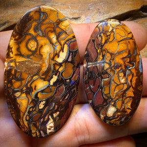 156.2cts - Partners Pair 2 x Tribal Queensland Boulder Opals