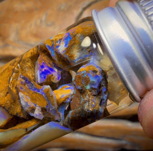 57.1cts - Vial of Yowah Opal Rough w/ Fossil Opal