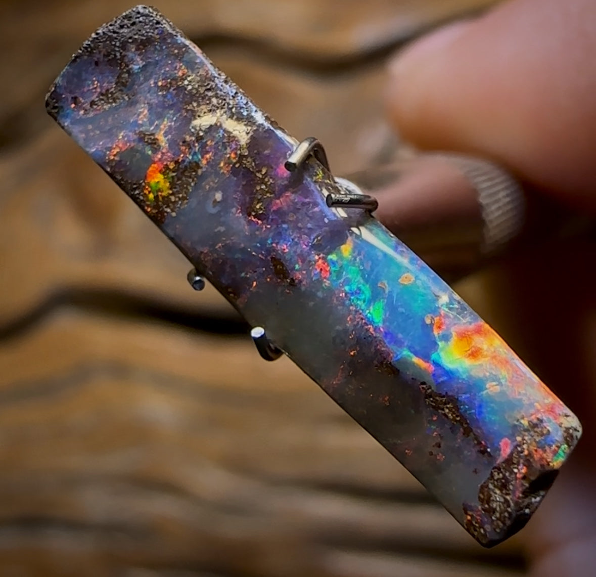 3.35cts - “Red Flash Family Crimson Fires Brother” Queensland Boulder Seam Opal