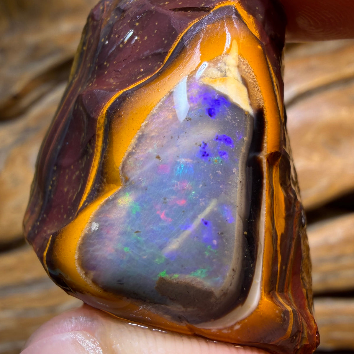 TGIF 151.1cts - Partial Yowah Nut Crystal Centre Opal Rough Piece