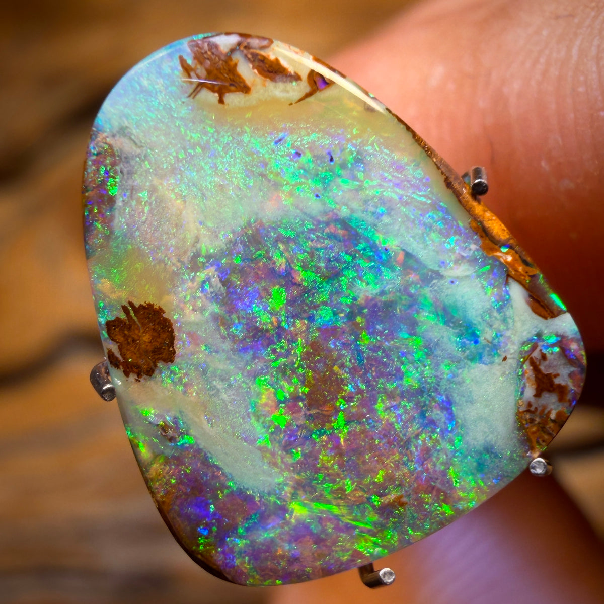 3.2cts - Yowah Nut Crystal Centre Opal. Australian Boulder Opal Double Siddd