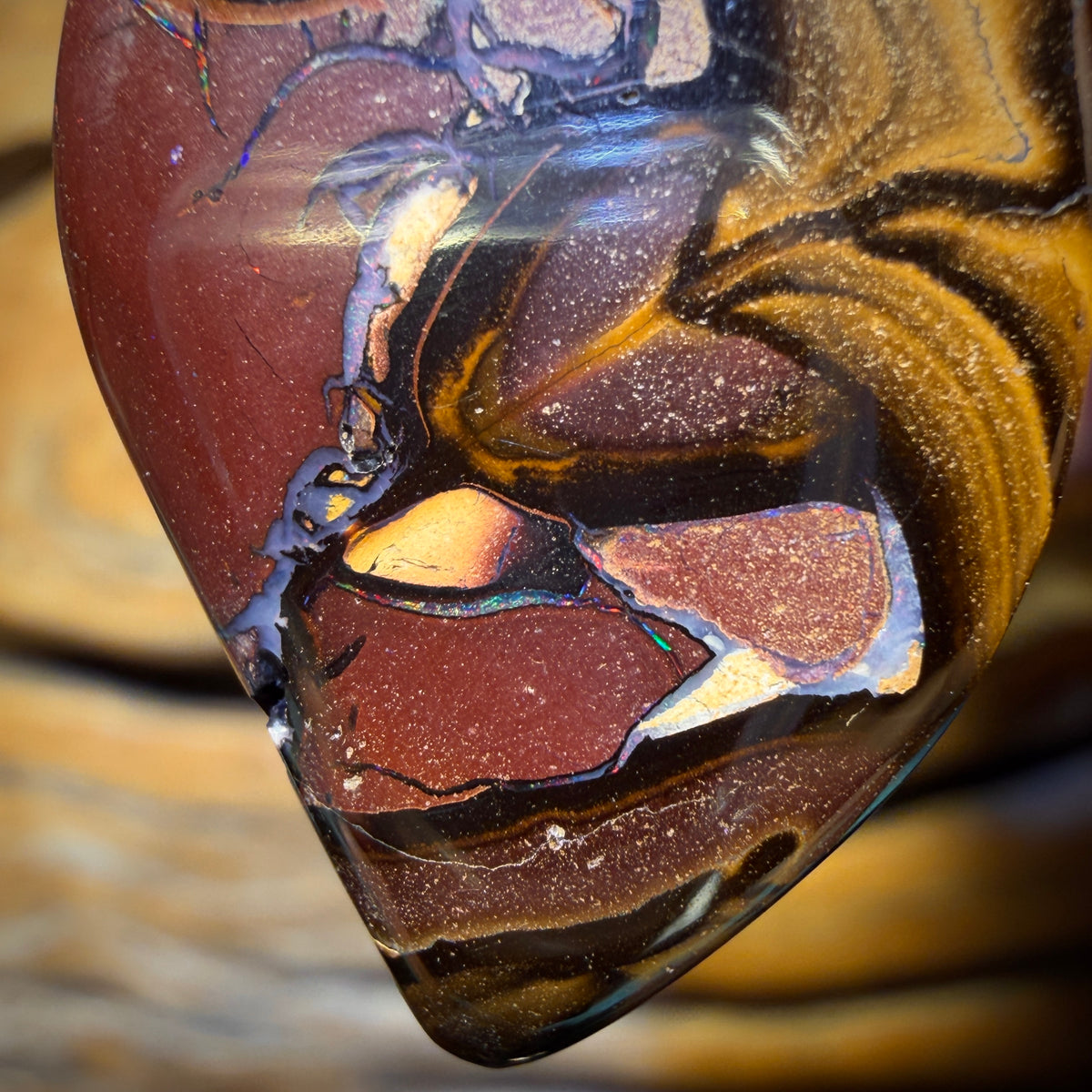 34 x 20mm - Drilled Tribal Queensland Boulder Opal Necklace