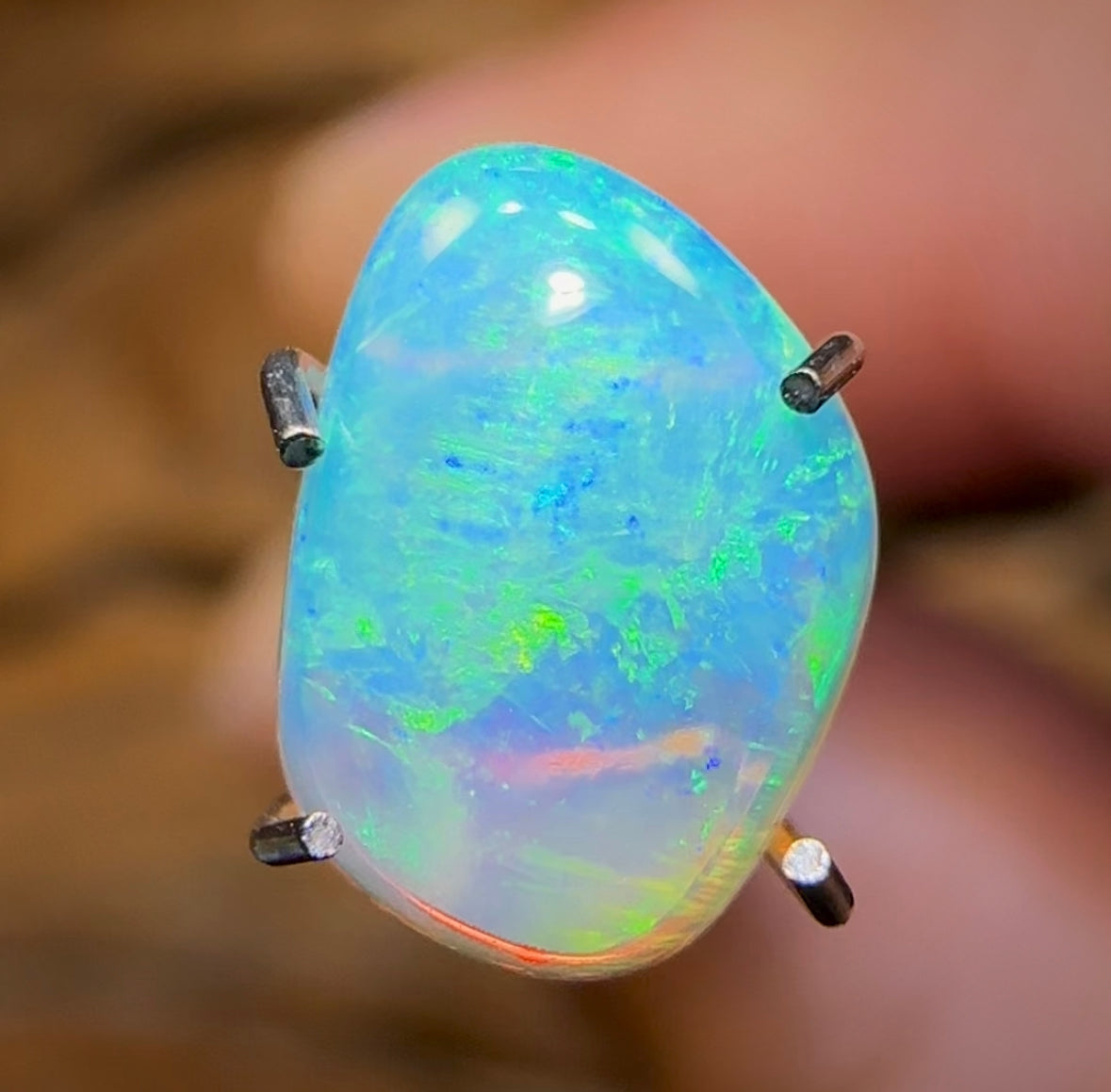 0.9cts - “Minty” Lightning Ridge Crystal Opal - Opal Whisperers