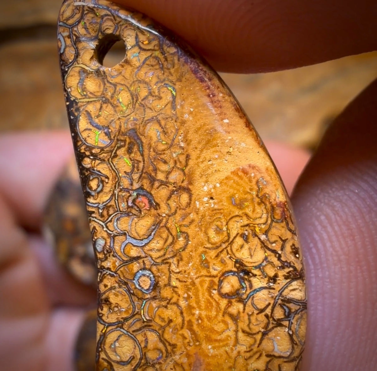 147.3cts - 5x Drilled Queensland Boulder Opals. Wholesale Parcel