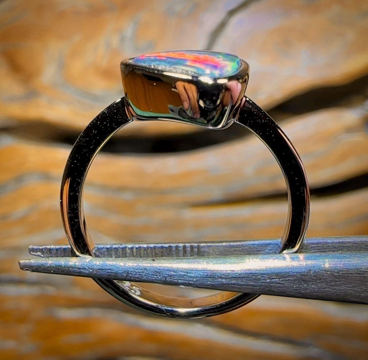 Sterling Silver - Queensland Boulder Opal Doublet Ring