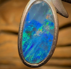 St Silver - Queensland Boulder Opal Doublet Pendant - Opal Whisperers