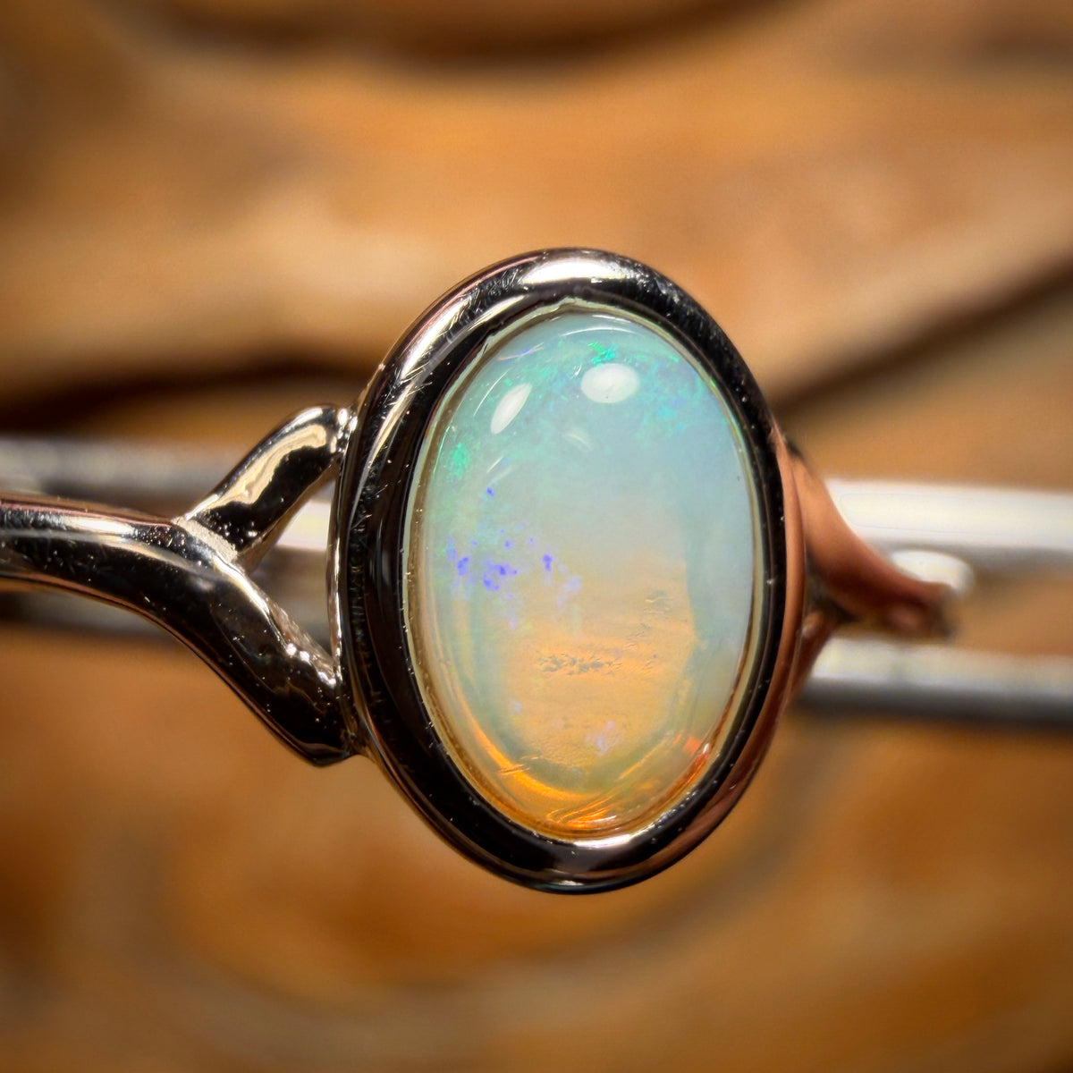 Sterling Silver - South Australian Crystal Opal Ring