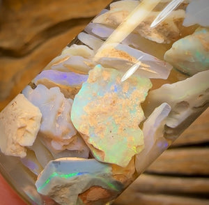 62.7cts - Rare Mintabie Rough Opal Vial. South Australian Opal