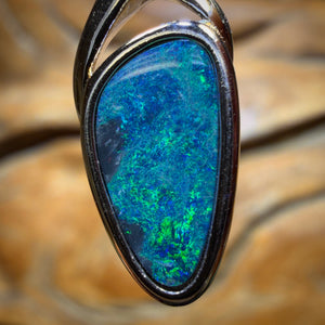 🔨 AUCTION 🔨 Sterling Silver - Queensland Boulder Opal Doublet Pendant