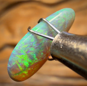 1.9cts - Lightning Ridge Black Crystal Opal. Double Sided