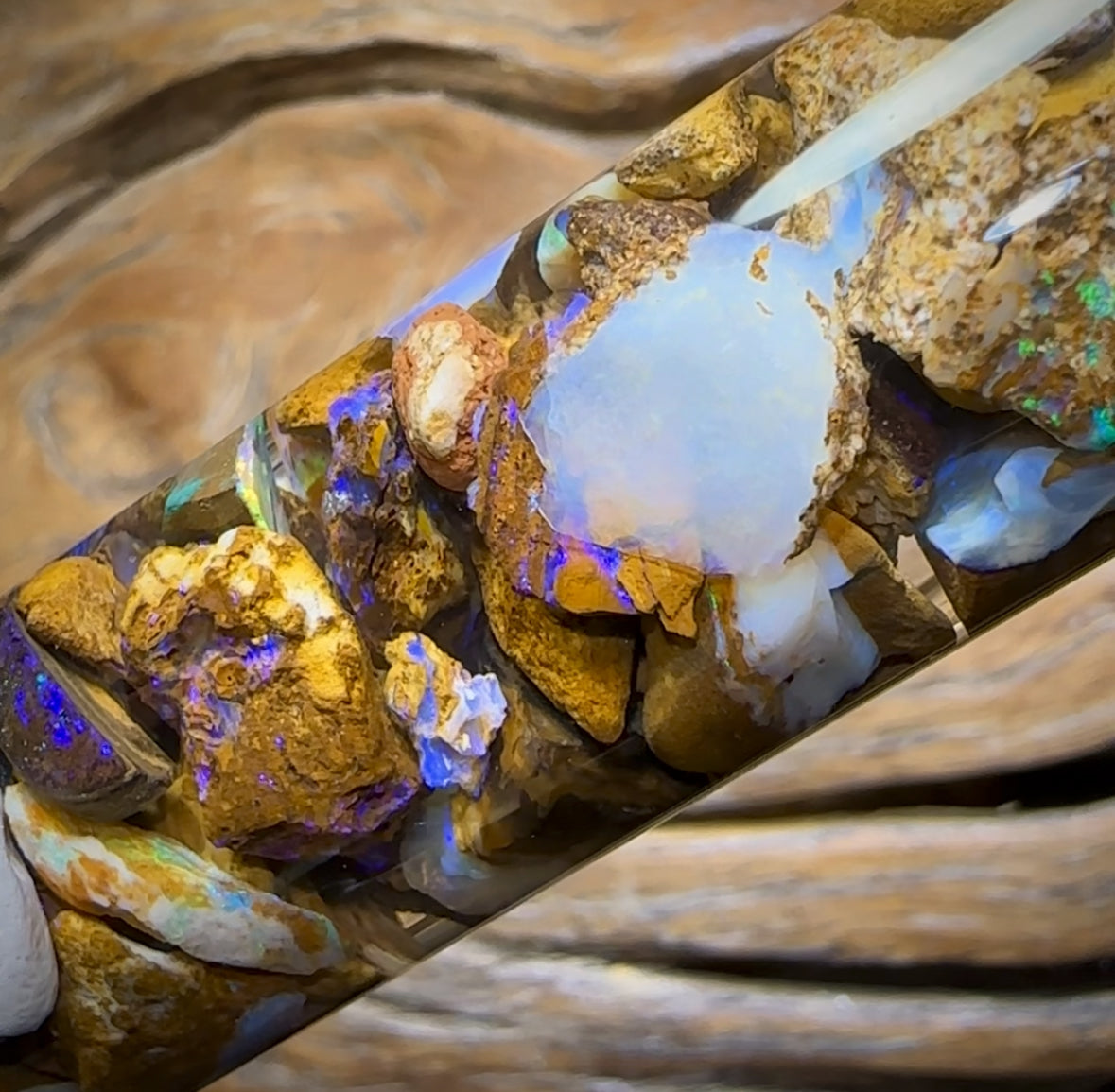 136.4cts - Vial of Australian Boulder Opal Rough from Yowah