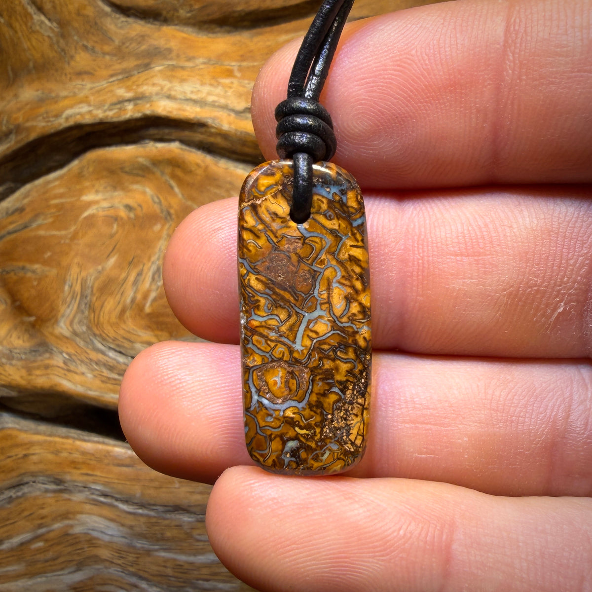 30 x 13mm - Drilled Tribal Queensland Boulder Opal Necklace